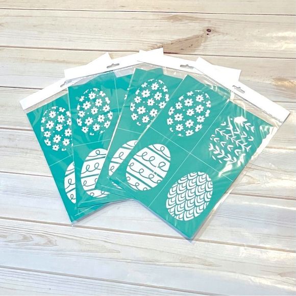 🐣 Set of 4 Retired Chalk Couture Size B Egg Pattern Transfers!